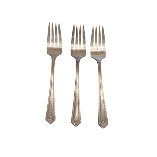 Set of 3 Forks 1881 Rogers (Oneida) BRIDAL WREATH Salad Dessert Forks 1929 Patrn