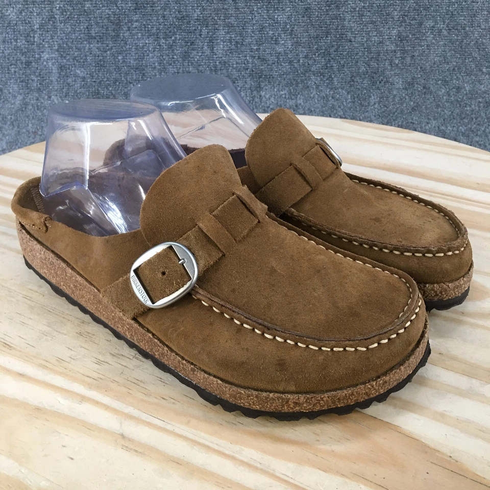 Birkenstock Zapatos Hombres 6 Mujeres 8 Buckley Sin usar, en caja, Puntera Sin cordones Zuecos de Mula Marrón Gamuza Foto 3 de 4