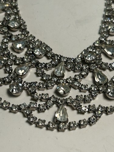 Gorgeous Vintage 1940’s 50’s Rhinestone Choker Necklace Estate Find - Picture 2 of 3