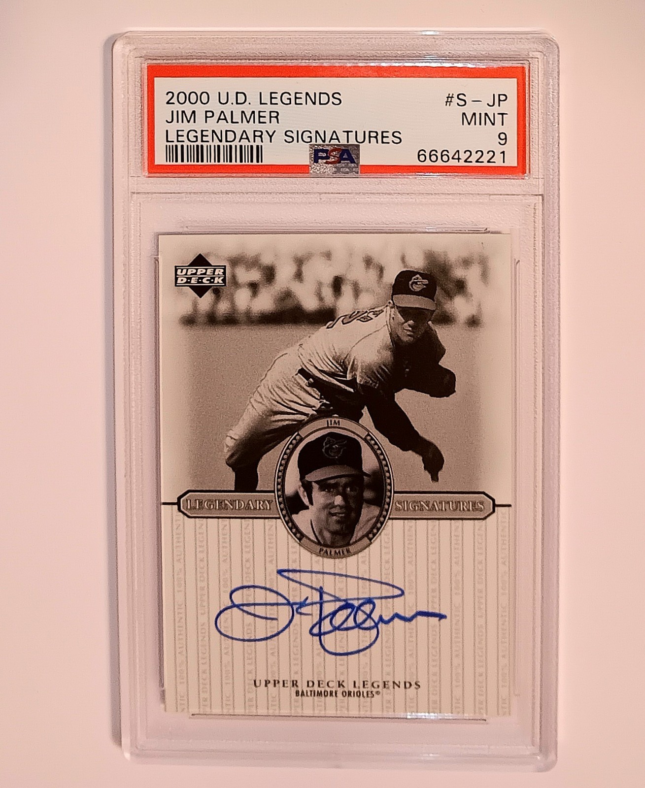 2000 Upper Deck UPPER DECK LEGENDS LEGENDARY SIGNATURES #S-JP Jim Palmer front