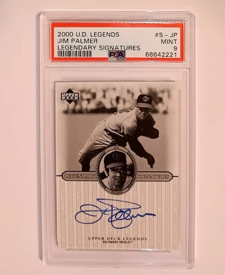 PSA 9 JIM PALMER Auto ON-CARD - 2000 UD Legends Legendary Signatures Upper Deck - Image 1 of 4
