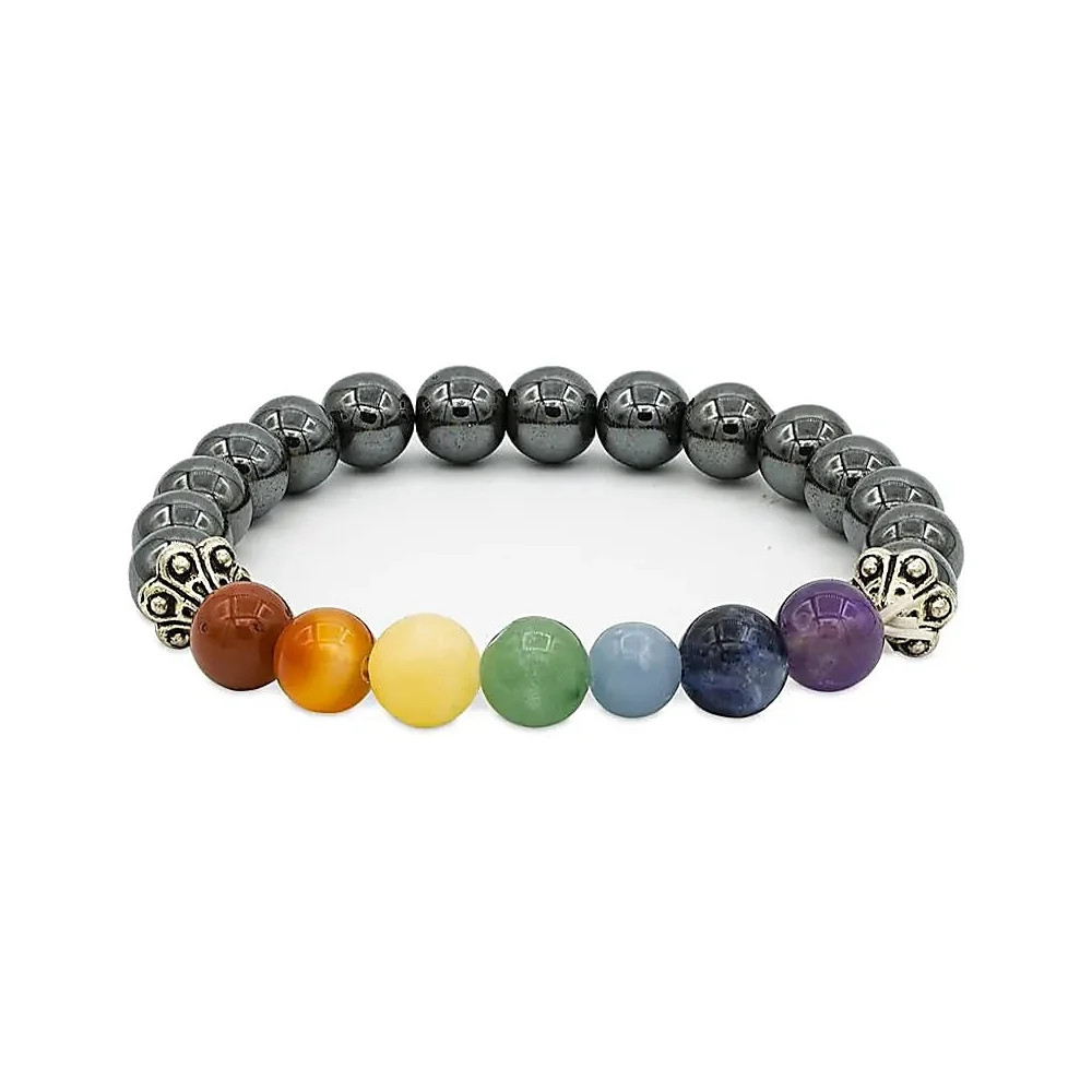 Hematite 7 Chakra Bracelet 6mm – Grounding, Balance & Harmony