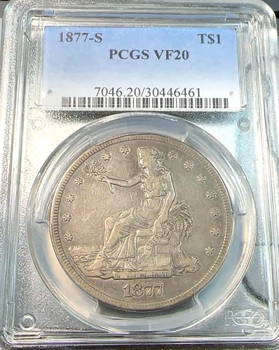 1877-S Trade Dollar PCGS VF20 Beauty New Slab Best Price Ebay* CHRC