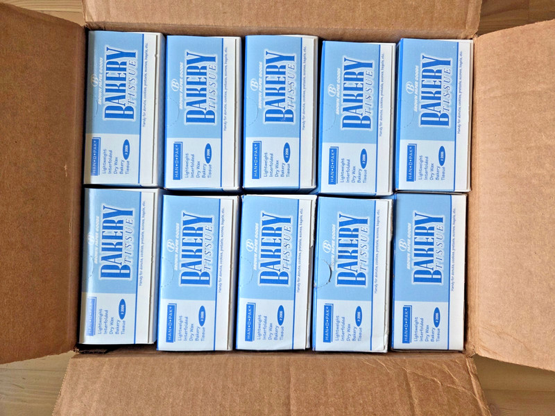 ULINE Wax Food Service Tissue - Bakery Tissue, 6 x 10 3⁄4" (Set of 9 New Boxes)