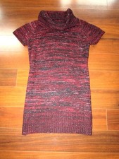 NY COLLECTION ~ Women's XL ~ CRIMSOM SPARKLE! Knit Turtleneck Sweater Dress c53