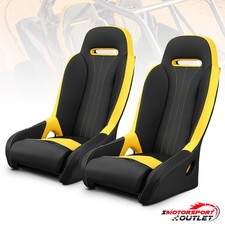 Modifystreet 1pc For Polaris Light Yellow Black Accent Stitching Bucket Seats