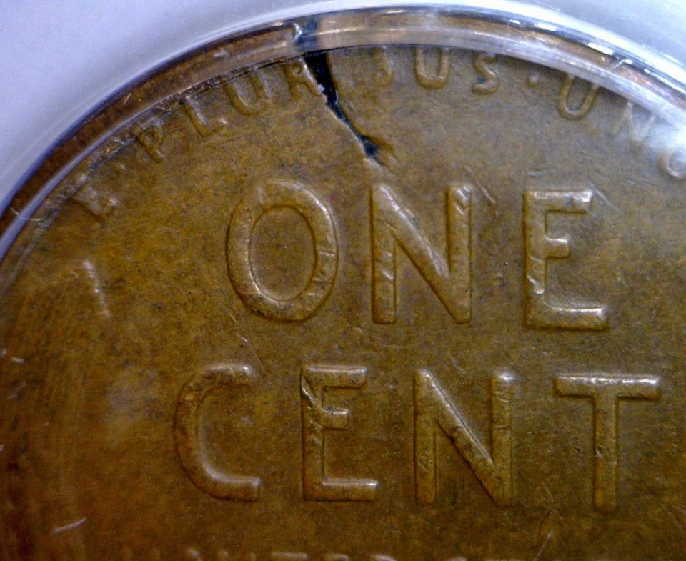 1941 ERROR ANACS EF 40 CRACKED Planchet Lincoln Wheat Cent NICE XF Coin NR - Image 3 of 4