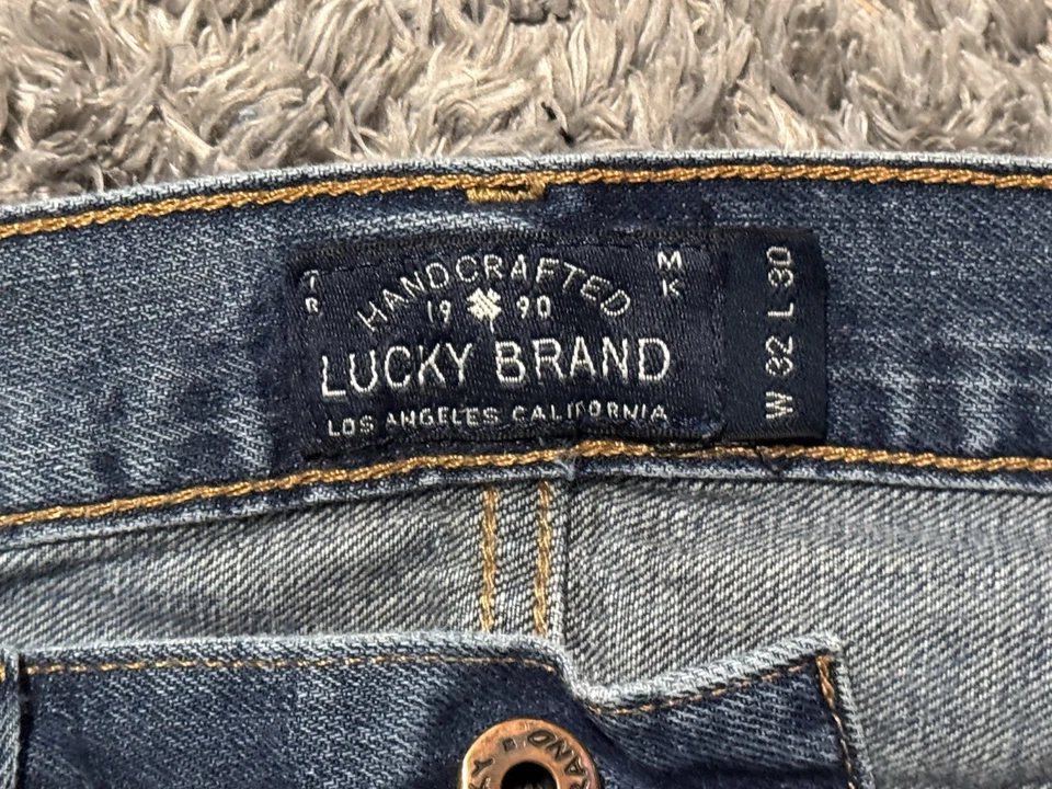 Lucky Brand Jeans Mens 32x28 221 Original Straight Mid Rise Medium Wash Blue VTG - Image 4 of 4