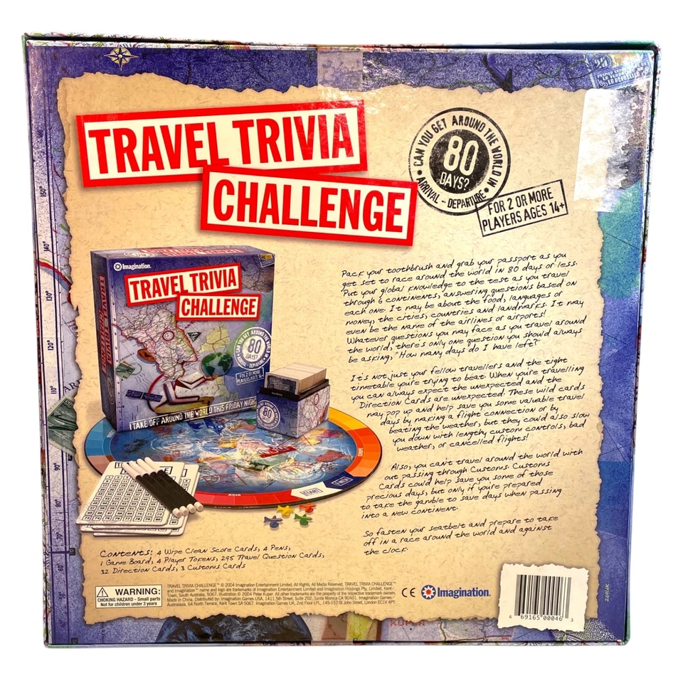 Travel Trivia Challenge Board Game– Imagination – Complete – Excellent Condition - Image 2 of 4