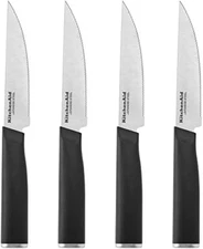 KitchenAid Classic 4 Piece Steak Knife Set, 4.5-Inch, High-Carbon Japanese Stee 
