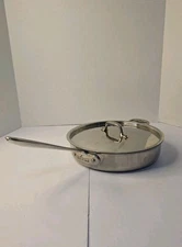 All-Clad Stainless Steel 11" x 2.5" Saute Frying Pan Skillet With Handle Lid