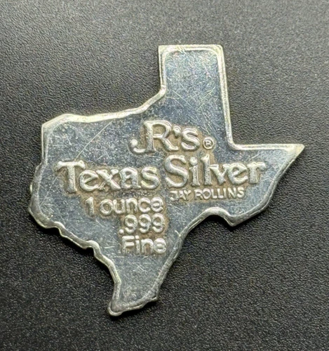 JR's Texas Shaped Silver 1 oz Bar .999 Jay Rollins Proof-Like