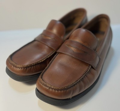 Hush Puppies Men’s Lace Up Brown Loafers. Size 10.5 Wide. HUSH PUPPIES Vibram Mens Brown Leather Lace Up Loafer Deck  main image 2