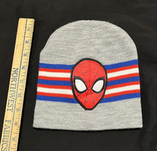 New SPIDERMAN Gray Beanie w/ Stripes  FREE SHIPPING  Berkshire  One Size