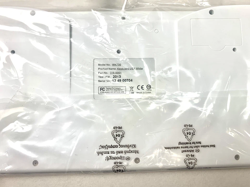 Unbranded Computer White Keyboard WK30 USB 15.5" - Image 4 of 4