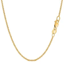 14k Yellow Real Gold Forsantina Chain Necklace, 1.9mm, 20"
