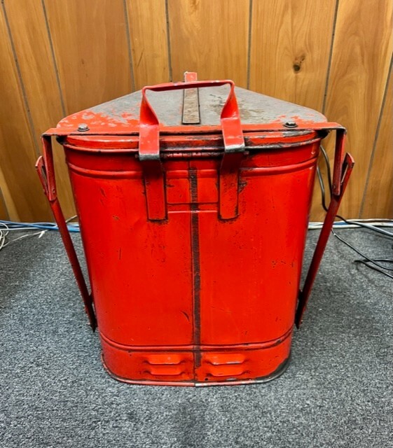 Vintage Auto Garage Shop, Oily Rag Waste Can Eagle #608 Red Empty