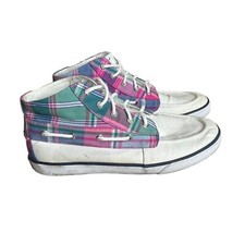 Polo by Ralph Lauren Big Kid Size 6 Coast Mid Top Fashion Sneaker Madras Plaid
