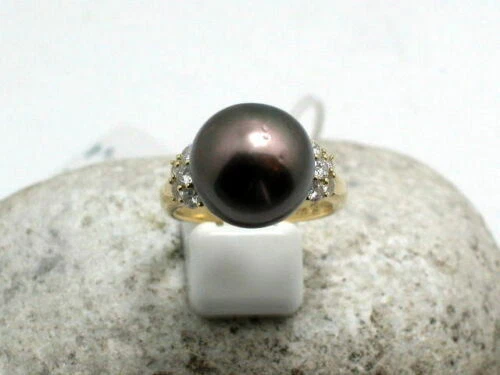 Echtschmuck-Ringe mit Diamant Brillantschliff Perle