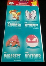 Sandylion Pokemon 8 Collector Stickers Nintendo 1998 Rapidash Butterfree Sealed