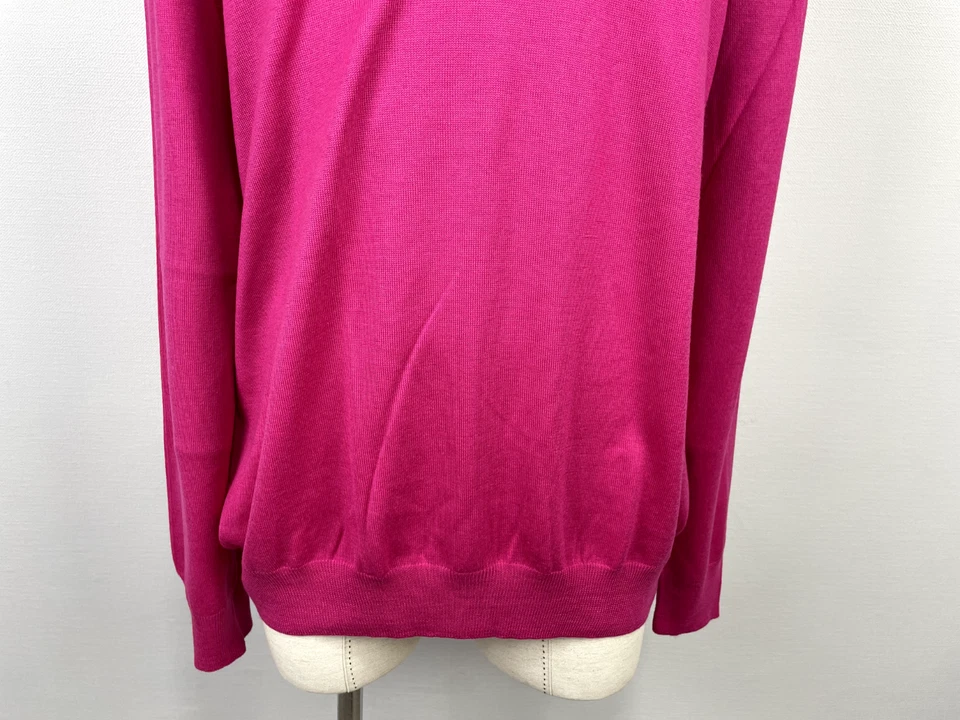 Suéter Gran Sasso Rosa Golf Gerre Losone Cuello en V Tejido Elástico 100% Lana Talla 58 Foto 3 de 4