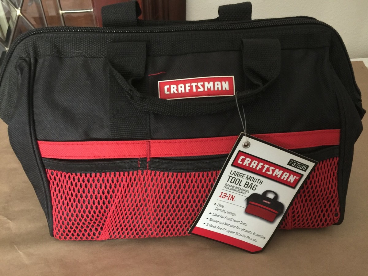 Craftsman 13 inch LARGE MOUTH TOOL BAG Storage Small Power Hand