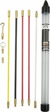 Super Rod 1.32m Tool Box Routing Cable Rods Set, 3x Accessories Hook, Eye, CRTB