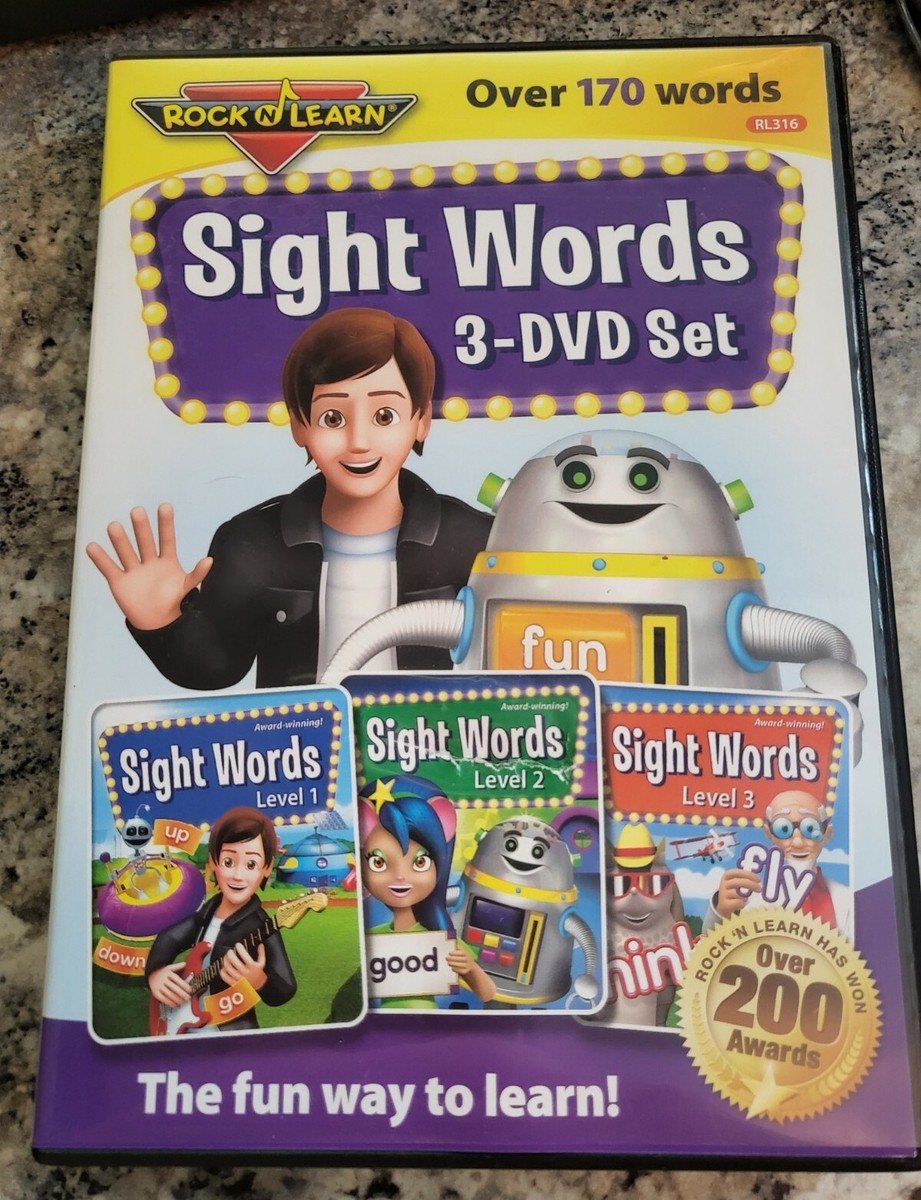ROCK N LEARN ROCK N LEARN SIGHT WORDS 3 DVD SET LEVELS 1 2 3 OVER