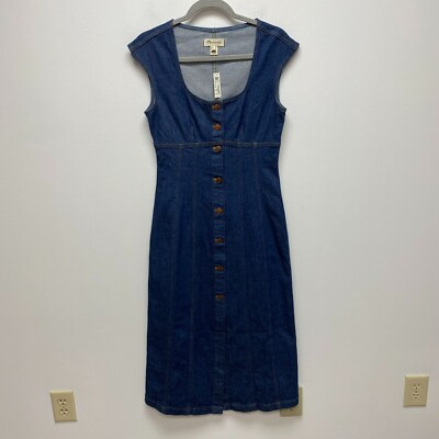 madewell denim button front midi dress Denim Button Front Tank Dress by Madewell