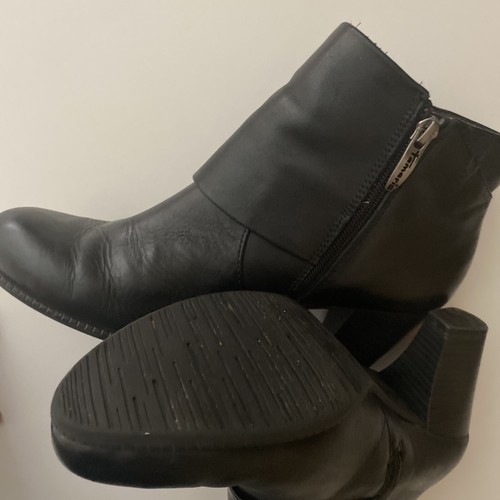 Tamaris Ankle Boots Size 6 Black Women Heeled Zip Casual - Picture 8 of 8