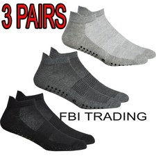3 Pack Mens Sports Gym Yoga Non Slip Gripper Sole Trainer Liner Socks