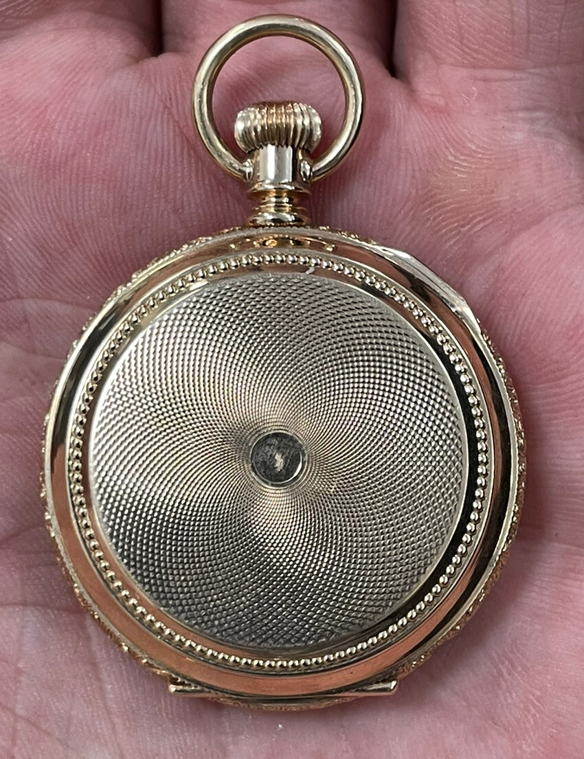 Vintage 14k Yellow Gold AWC Waltham Hunting Case Pocket Watch Clean