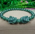Certified Icy Green 100% Natural A Jadeite jade Dragon Head Bracelet 精工龙头 手链
