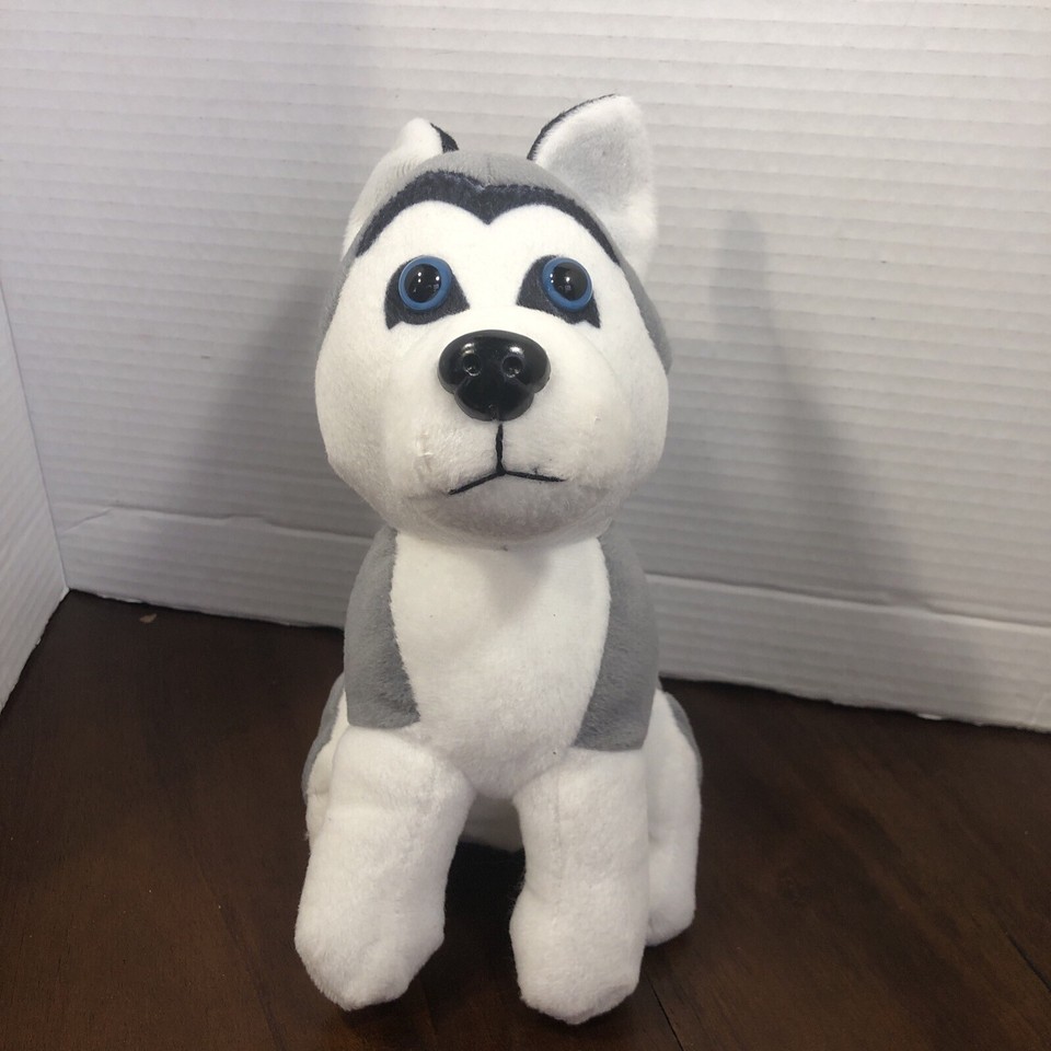 Caravan Softoys Plush Wolf Stuffed Animal Blue Eyes 10” eBay