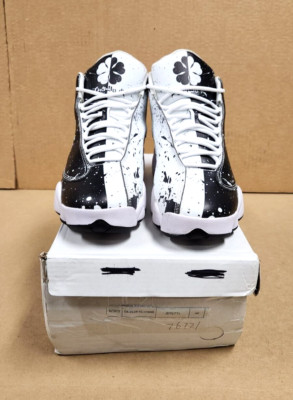 Black Clover Men's Five-Leaf Clover High Cut Sneakers Black/White SZ 40 (US 7.5)