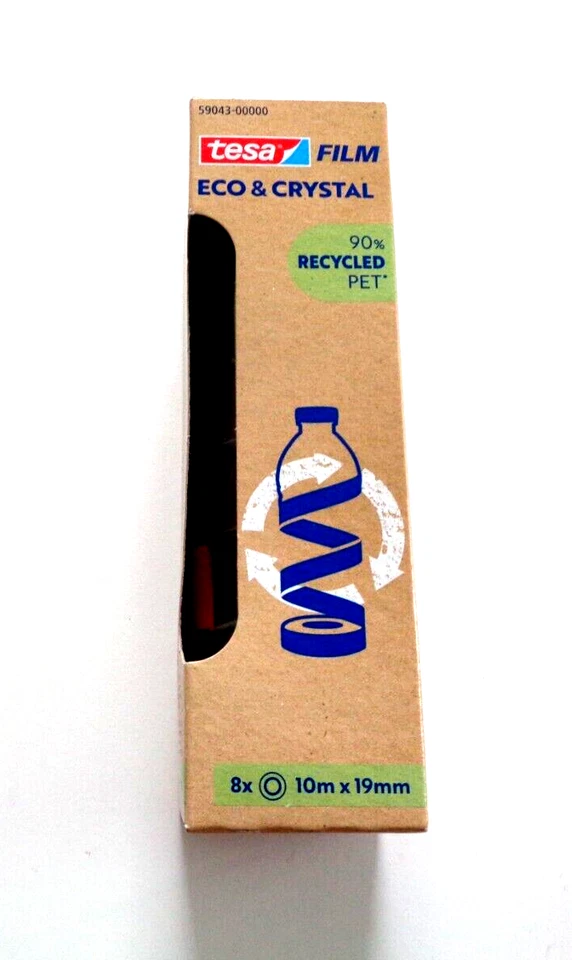 tesa tesafilm ECO & CRYSTAL 8 Rollen / 10mx19mm Klebefilm transparent Klebeband