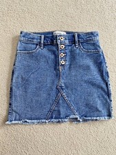 Abercrombie Girls Kids Denim Skirt 13/14 Button Fly Button