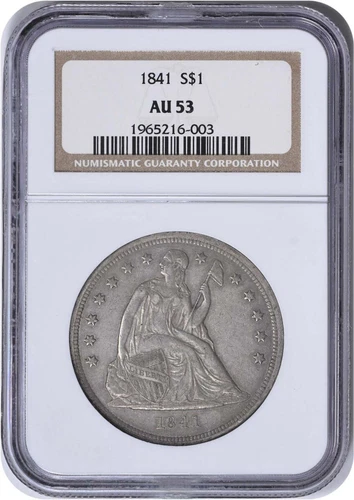 1841 Liberty Seated Silver Dollar AU53 NGC