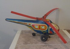 Vintage Toy Town Airways Friction Tin Litho Helicopter