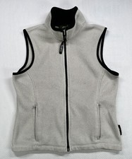 Eddie Bauer Women's Fleece Sherpa Full Zip Vest Outdoors Light Gray Size Small