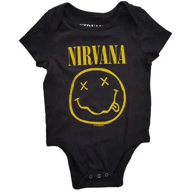 Offizieller Nirvana Strampler Happy Face Lächeln Logo Band Kinder Jungen Mädchen Kleinkind neu
