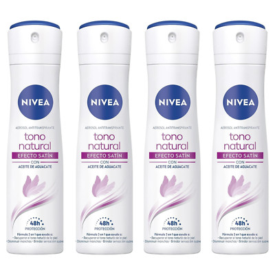 NIVEA TONO NATURAL EFECTO SATIN DEODORANT SPRAY 150ml 4 PACK