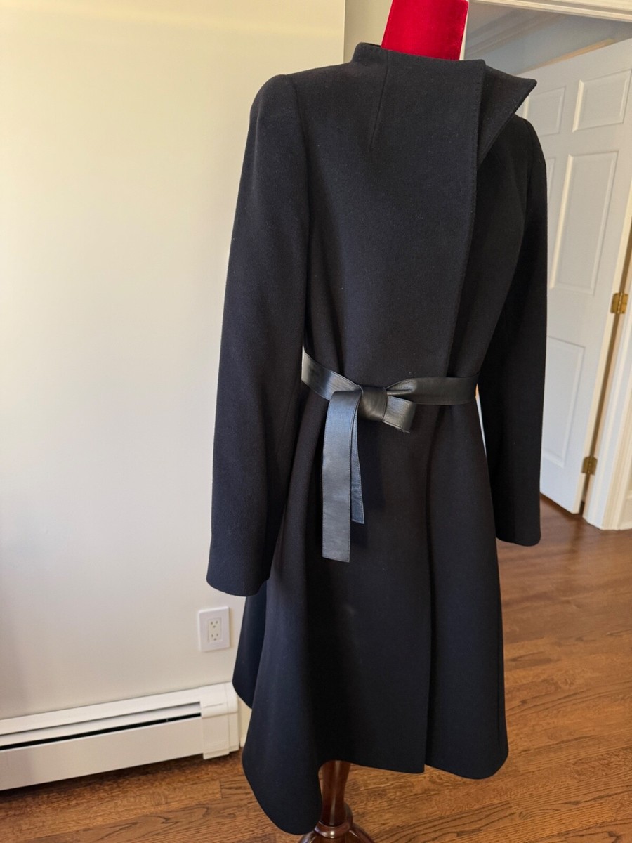 CINZIA ROCCA Icons Women's Black Wool/Cashmere Coat-US Size 8 Made