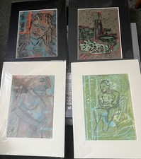 4 Original Ink Pictures By Mike Shawyer Nicel Mounted Ready To Frame 12x8.5?