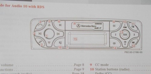 MERCEDES-BENZ AUDIO 10 HANDBOOK CLASS A B C E M S SL SLK VITO VANEO (ACQ 5848) - Picture 3 of 5