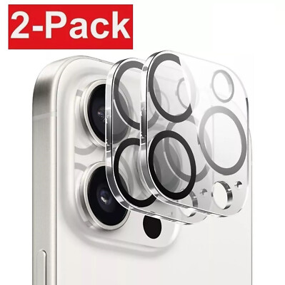 2x Tempered Glass Camera Lens Cover Protector For iPhone 16 15 14 13 12 Pro Max