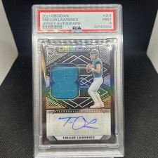 Trevor Lawrence Obsidian Rookie Jersey Auto Autograph Card /99 PSA 9 Jaguars