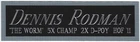 DENNIS RODMAN SPURS NAMEPLATE AUTOGRAPHED Signed Basketball-JERSEY-PHOTO-FLOOR