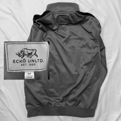 Vintage y2k 00s 90s ecko track suit top jacket M Grey Snow Siberia