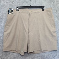Roundtree Yorke Performance Men's Short Khaki Heather NEW Size 40 Flat Front